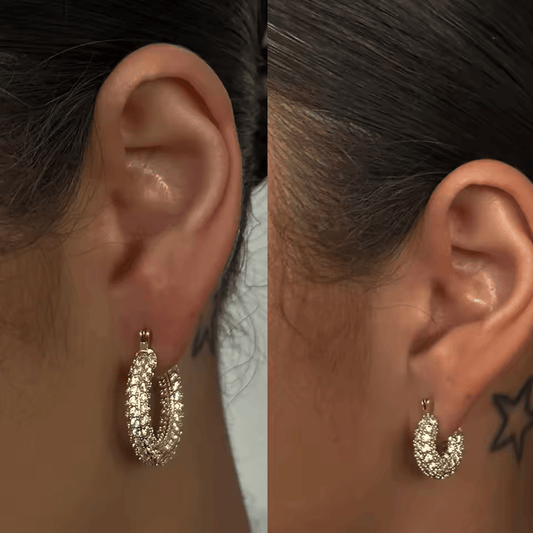 "Radiant Hoops" – Crystal Gold Hoop Earrings